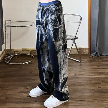 Aidase Hip Hop Punk Jeans Men Denim Trousers Male Y2k Graphic Rave Pants for Men Loose Casual Black Korean Streetwear Hippie aidase-shop